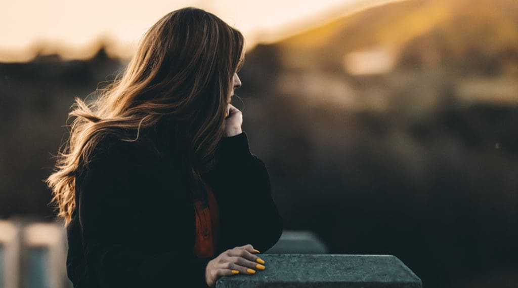 Woman on a bridge