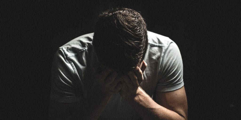 A man mourning