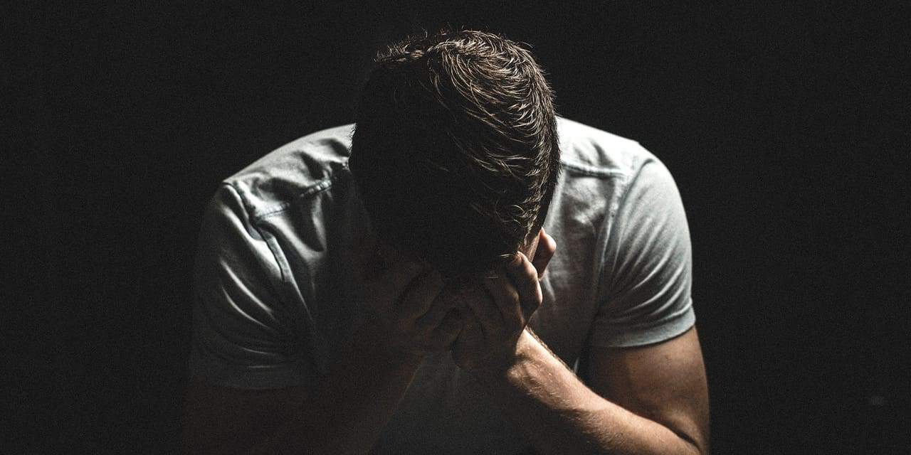 A man mourning