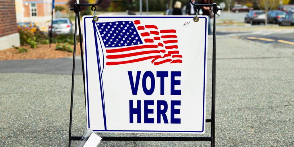 Vote Here sign