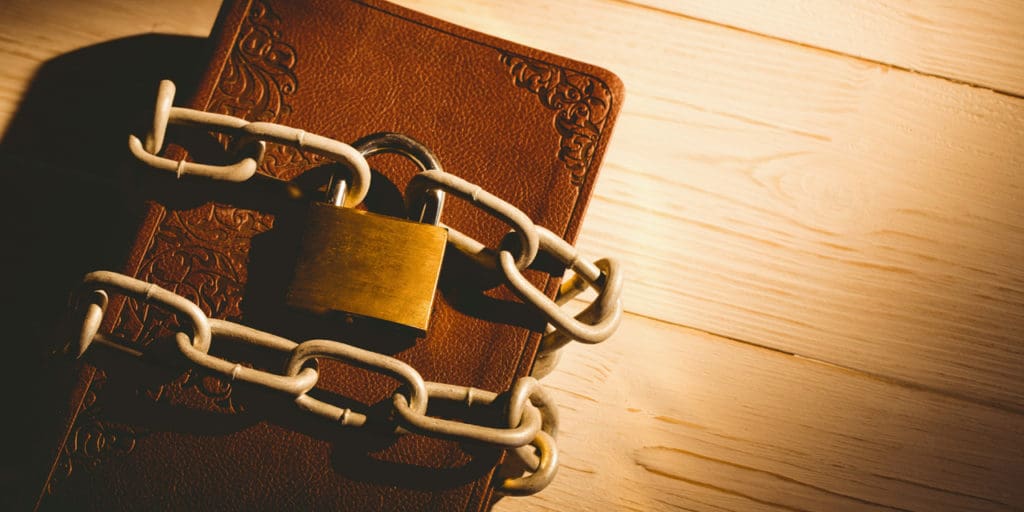 A Bible in chains