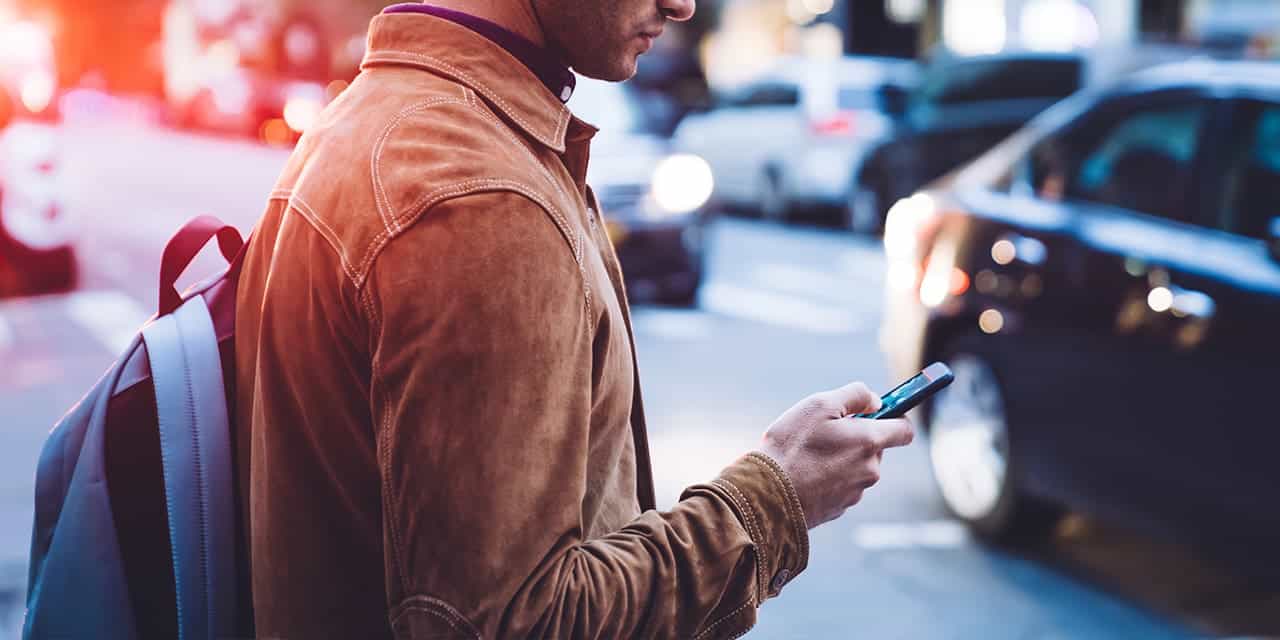 Man texting