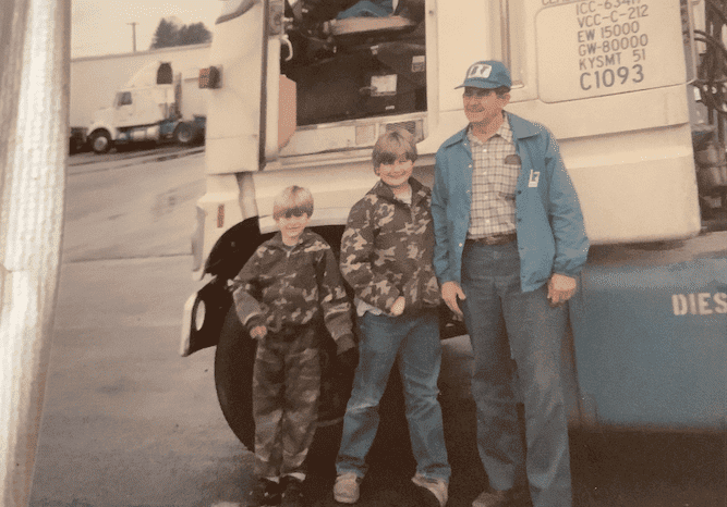 My dad with his truck and his two oldest grandsons|