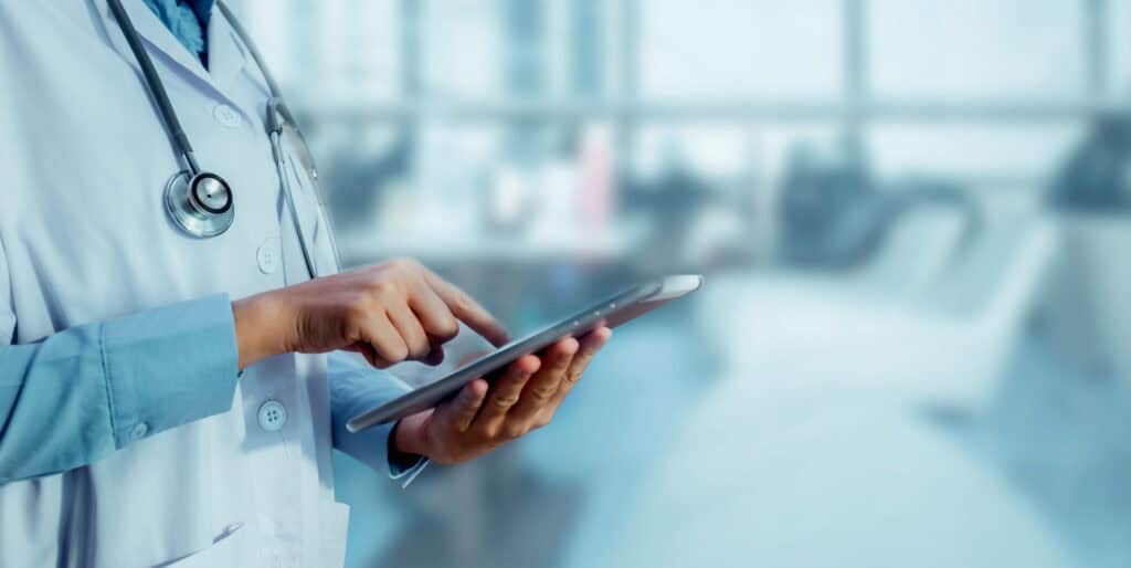 Nurse on iPad