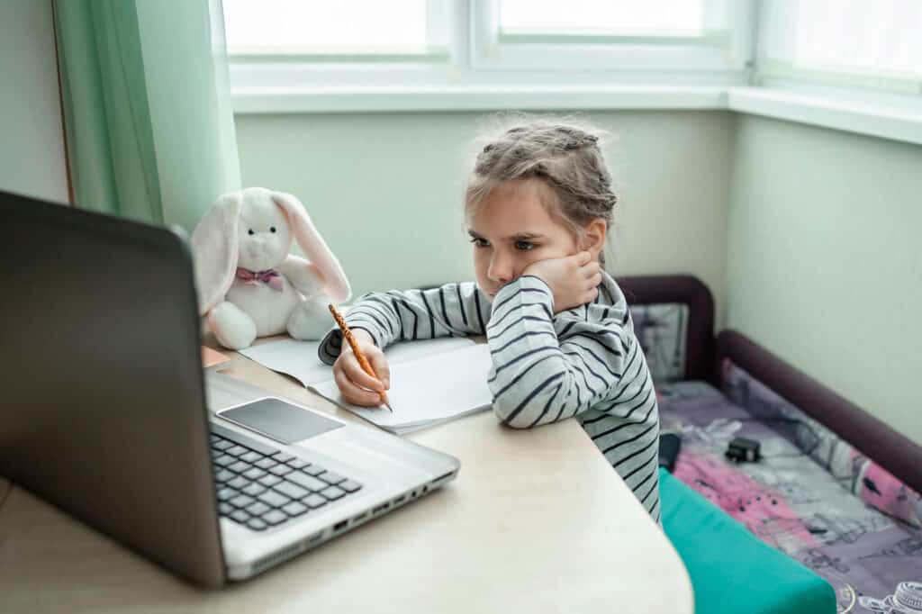 Girl Studying Online