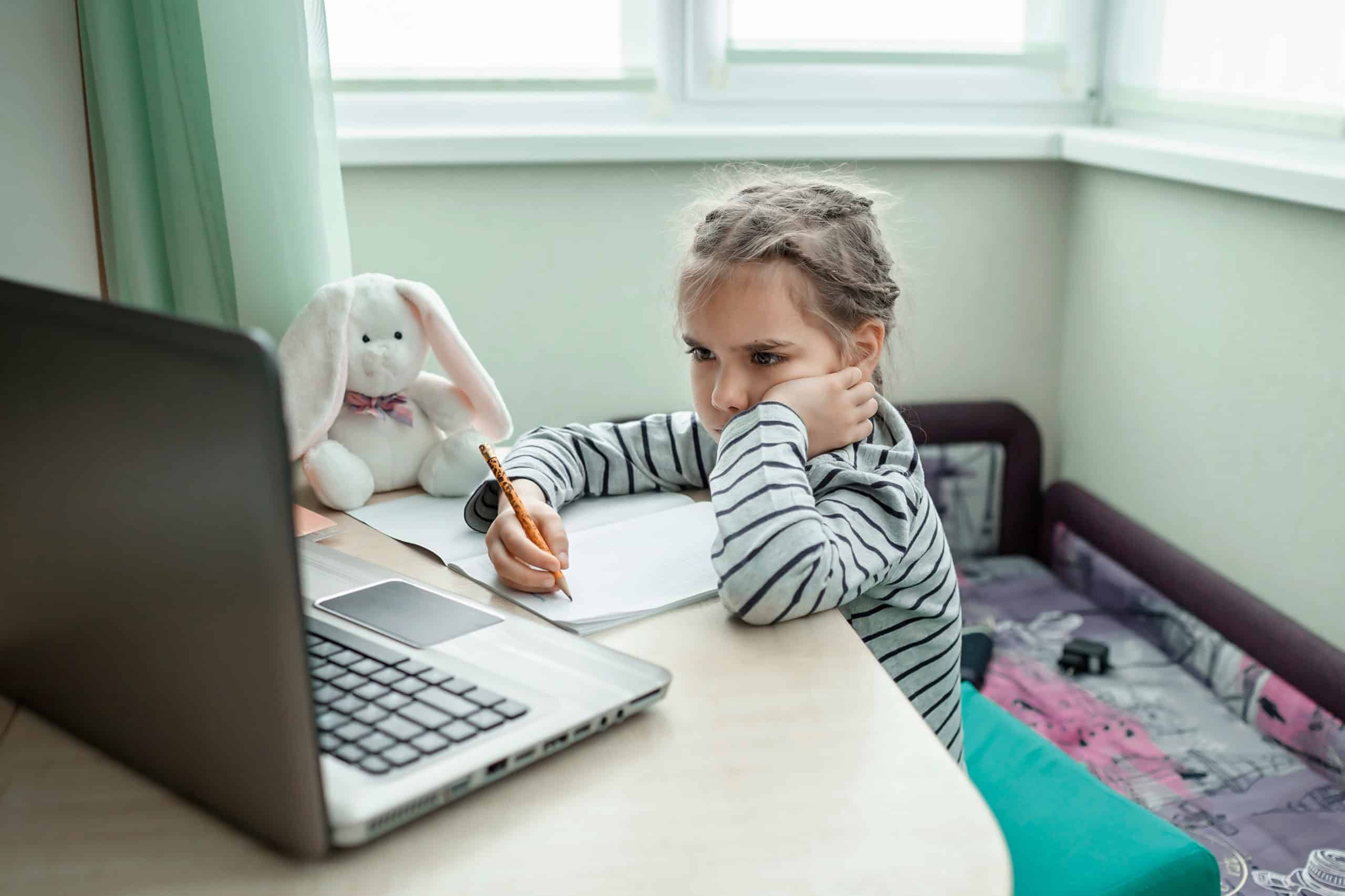 Girl Studying Online