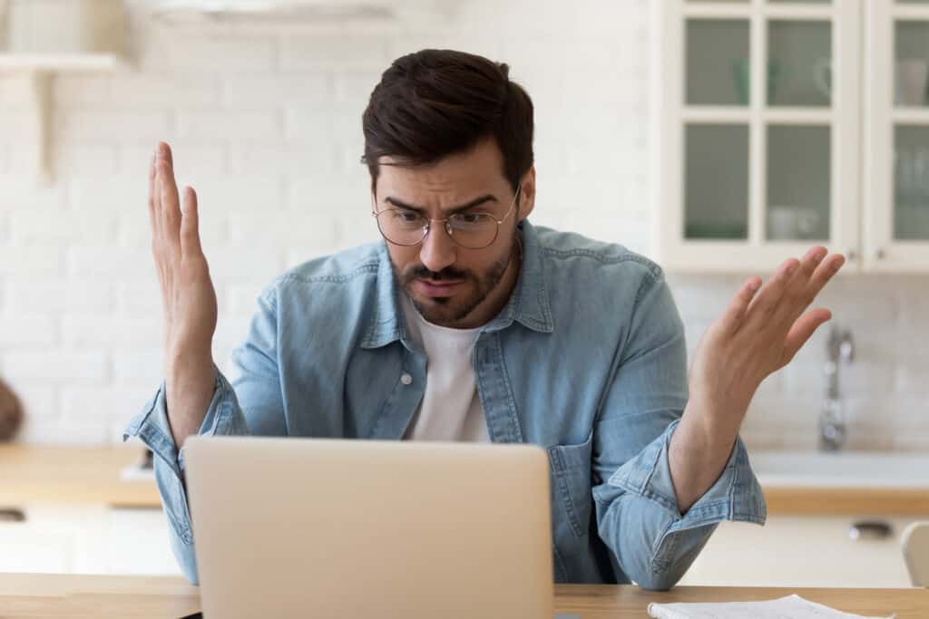 Man Angry Computer