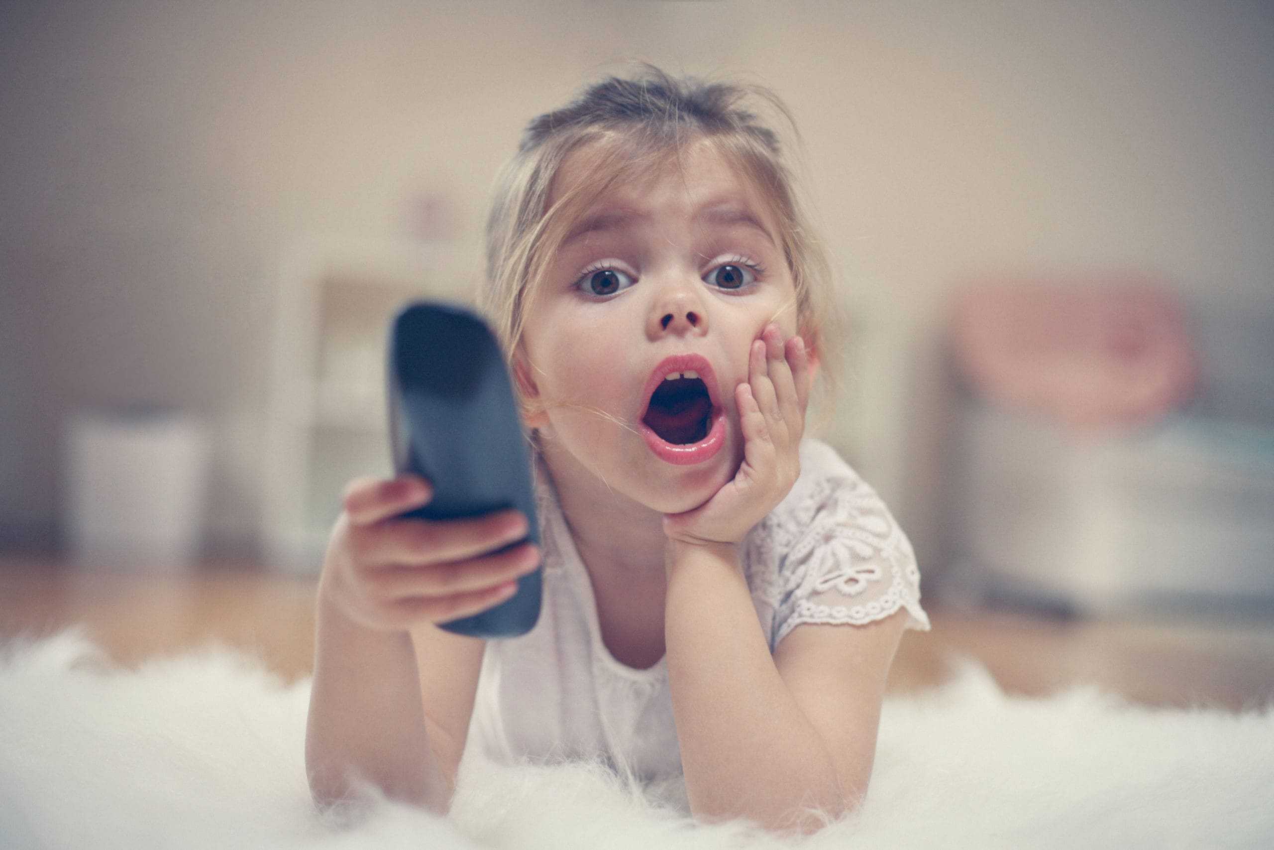 Girl watching television