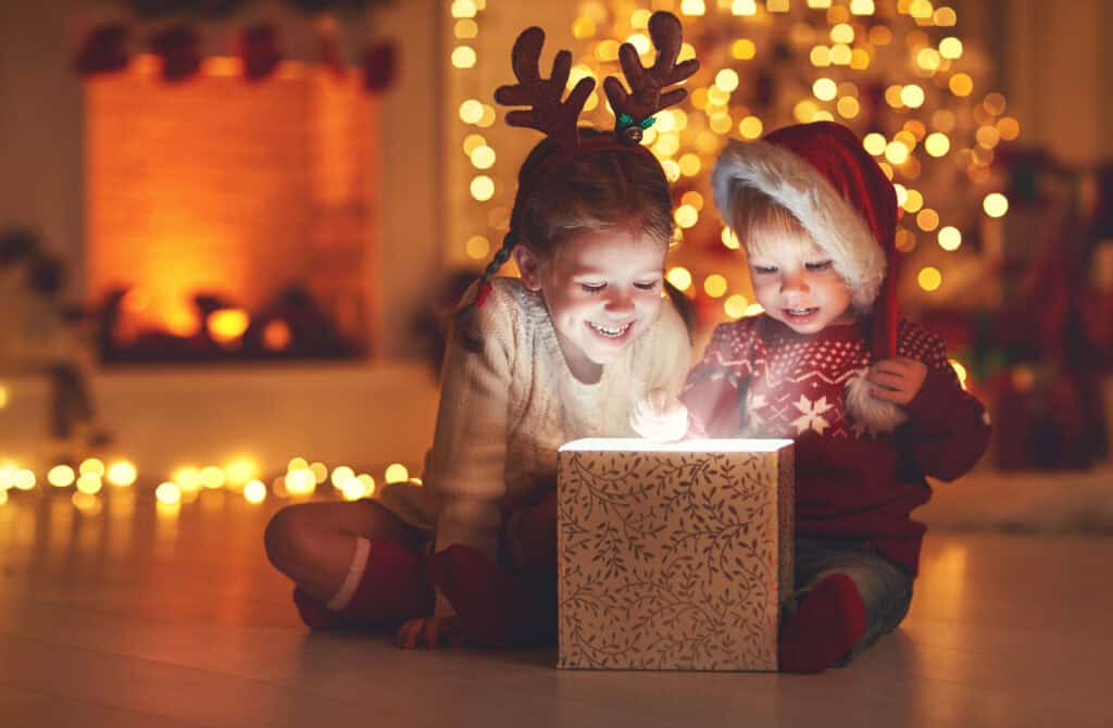 Children Opening Presents|